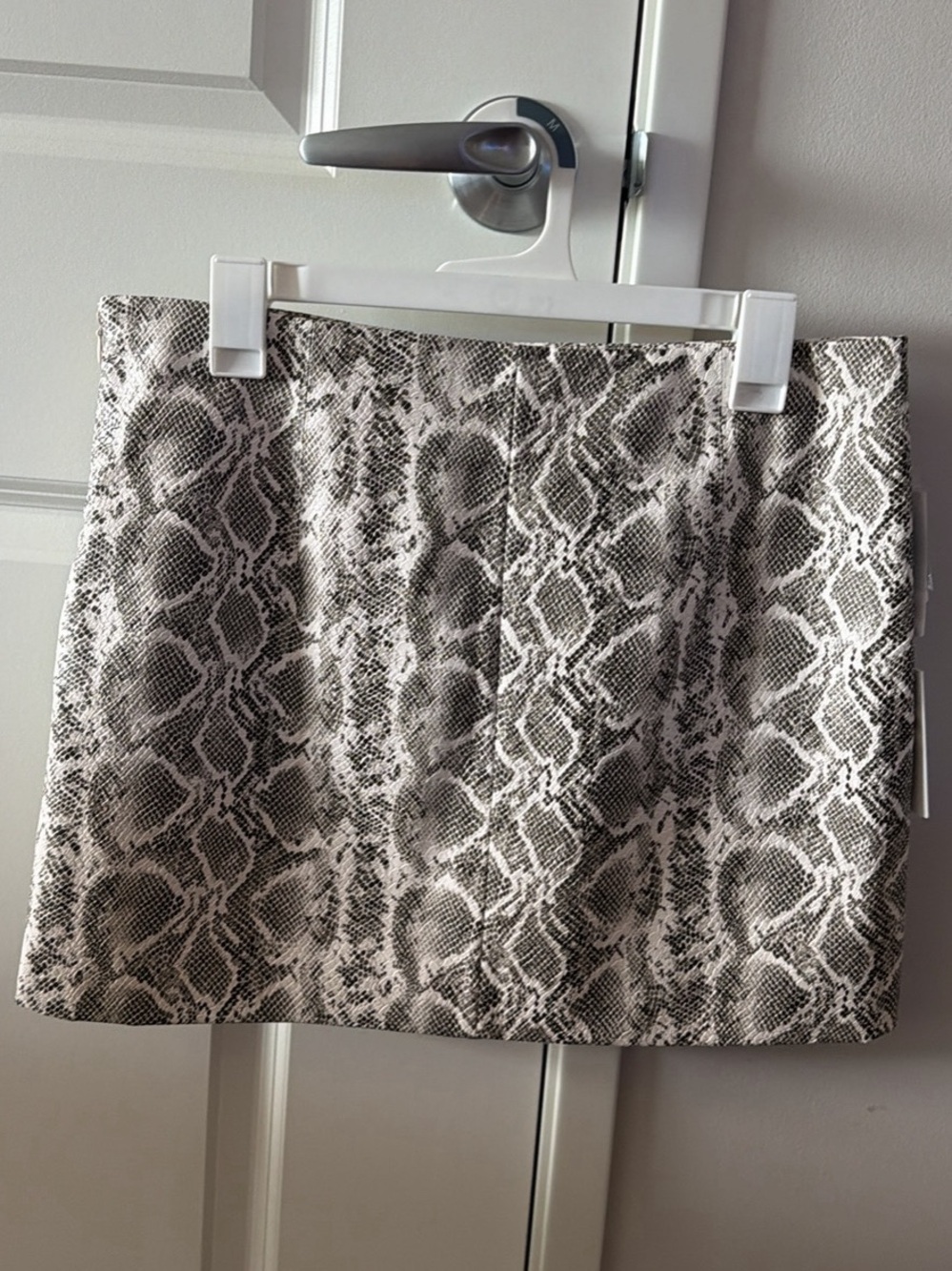 Good American Neutral Snake-Print Mini Skirt